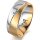 Ring 18 Karat Gelb-/Weissgold 7.0 mm sandmatt 1 Brillant G vs 0,025ct