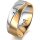 Ring 14 Karat Gelb-/Weissgold 7.0 mm l&auml;ngsmatt 1 Brillant G vs 0,050ct