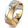 Ring 14 Karat Gelb-/Weissgold 7.0 mm sandmatt 1 Brillant G vs 0,050ct