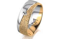 Ring 14 Karat Gelb-/Weissgold 7.0 mm kristallmatt 1...
