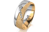 Ring 14 Karat Gelb-/Weissgold 7.0 mm kreismatt 6...