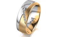 Ring 14 Karat Gelb-/Weissgold 7.0 mm sandmatt 6...