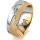 Ring 18 Karat Gelb-/Weissgold 7.0 mm kreismatt 6 Brillanten G vs Gesamt 0,080ct