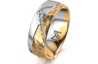 Ring 18 Karat Gelb-/Weissgold 7.0 mm diamantmatt 6...