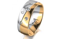 Ring 18 Karat Gelb-/Weissgold 7.0 mm poliert 5 Brillanten...