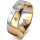 Ring 18 Karat Gelb-/Weissgold 7.0 mm poliert 5 Brillanten G vs Gesamt 0,095ct