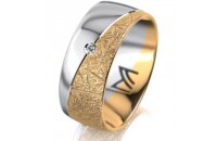 Ring 14 Karat Gelb-/Weissgold 8.0 mm kristallmatt 1...