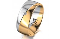 Ring 18 Karat Gelb-/Weissgold 8.0 mm poliert 1 Brillant G...