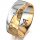Ring 18 Karat Gelb-/Weissgold 8.0 mm diamantmatt 1 Brillant G vs 0,025ct
