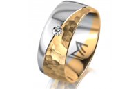 Ring 14 Karat Gelb-/Weissgold 8.0 mm diamantmatt 1...