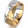 Ring 14 Karat Gelb-/Weissgold 8.0 mm diamantmatt 1 Brillant G vs 0,050ct