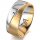 Ring 18 Karat Gelb-/Weissgold 8.0 mm sandmatt 1 Brillant G vs 0,050ct