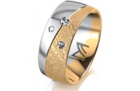 Ring 14 Karat Gelb-/Weissgold 8.0 mm kreismatt 3...
