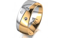 Ring 18 Karat Gelb-/Weissgold 8.0 mm poliert 3 Brillanten...