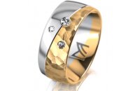 Ring 18 Karat Gelb-/Weissgold 8.0 mm diamantmatt 3...