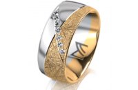 Ring 14 Karat Gelb-/Weissgold 8.0 mm kristallmatt 7...