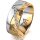 Ring 14 Karat Gelb-/Weissgold 8.0 mm diamantmatt 7 Brillanten G vs Gesamt 0,095ct