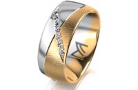 Ring 18 Karat Gelb-/Weissgold 8.0 mm sandmatt 7...