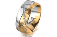Ring 18 Karat Gelb-/Weissgold 8.0 mm diamantmatt 7...
