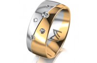 Ring 14 Karat Gelb-/Weissgold 8.0 mm poliert 5 Brillanten...