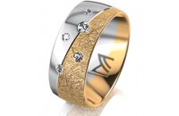 Ring 18 Karat Gelb-/Weissgold 8.0 mm kristallmatt 5...