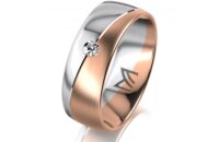 Ring 14 Karat Rot-/Weissgold 7.0 mm l&auml;ngsmatt 1...