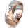 Ring 14 Karat Rot-/Weissgold 7.0 mm diamantmatt 1 Brillant G vs 0,050ct