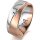 Ring 18 Karat Rot-/Weissgold 7.0 mm sandmatt 1 Brillant G vs 0,050ct