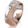 Ring 18 Karat Rot-/Weissgold 7.0 mm kristallmatt 1 Brillant G vs 0,050ct