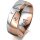 Ring 14 Karat Rot-/Weissgold 7.0 mm poliert 3 Brillanten G vs Gesamt 0,070ct