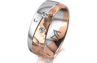 Ring 14 Karat Rot-/Weissgold 7.0 mm diamantmatt 3...