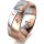 Ring 18 Karat Rot-/Weissgold 7.0 mm l&auml;ngsmatt 3 Brillanten G vs Gesamt 0,070ct