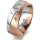 Ring 18 Karat Rot-/Weissgold 7.0 mm sandmatt 3 Brillanten G vs Gesamt 0,070ct