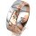 Ring 18 Karat Rot-/Weissgold 7.0 mm diamantmatt 3 Brillanten G vs Gesamt 0,070ct