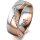 Ring 14 Karat Rot-/Weissgold 7.0 mm poliert 6 Brillanten G vs Gesamt 0,080ct