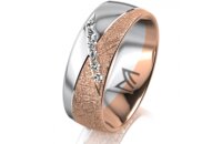 Ring 14 Karat Rot-/Weissgold 7.0 mm kristallmatt 6...