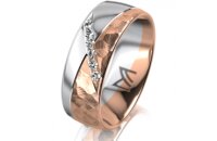 Ring 14 Karat Rot-/Weissgold 7.0 mm diamantmatt 6...