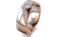 Ring 18 Karat Rot-/Weissgold 7.0 mm poliert 6 Brillanten...