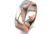 Ring 18 Karat Rot-/Weissgold 7.0 mm l&auml;ngsmatt 6...