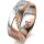 Ring 18 Karat Rot-/Weissgold 7.0 mm l&auml;ngsmatt 6 Brillanten G vs Gesamt 0,080ct