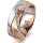 Ring 18 Karat Rot-/Weissgold 7.0 mm diamantmatt 6 Brillanten G vs Gesamt 0,080ct