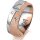 Ring 18 Karat Rot-/Weissgold 7.0 mm kreismatt 5 Brillanten G vs Gesamt 0,095ct