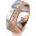 Ring 18 Karat Rot-/Weissgold 7.0 mm kristallmatt 5 Brillanten G vs Gesamt 0,095ct