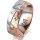 Ring 18 Karat Rot-/Weissgold 7.0 mm diamantmatt 5 Brillanten G vs Gesamt 0,095ct