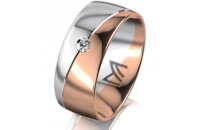 Ring 14 Karat Rot-/Weissgold 8.0 mm poliert 1 Brillant G...