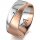 Ring 14 Karat Rot-/Weissgold 8.0 mm sandmatt 1 Brillant G vs 0,050ct