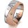 Ring 14 Karat Rot-/Weissgold 8.0 mm kreismatt 3 Brillanten G vs Gesamt 0,080ct