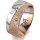 Ring 14 Karat Rot-/Weissgold 8.0 mm kristallmatt 3 Brillanten G vs Gesamt 0,080ct