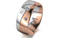 Ring 18 Karat Rot-/Weissgold 8.0 mm poliert 3 Brillanten...