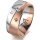 Ring 18 Karat Rot-/Weissgold 8.0 mm sandmatt 3 Brillanten G vs Gesamt 0,080ct